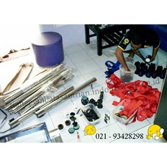 sablon logo tiang antrian