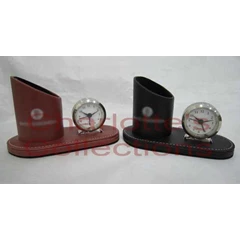 pen holder with clock/ pen holder set/ tempat pen dan jam/ pen holder set with clock/ tempat pulpen dan jam meja.