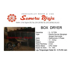 box dryer / mesin pengering