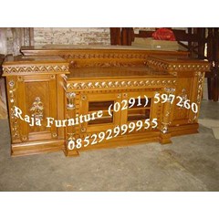 bufet pendek jati motif pilar pintu 4
