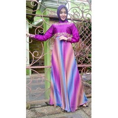 busana muslim gamis pesta e-101 # rainbow forest