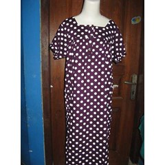 daster ungu tua polkadot
