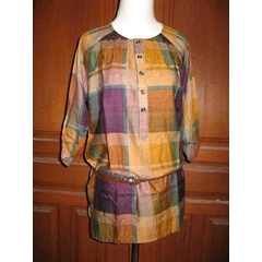 blouse kotak-kotak warna warni