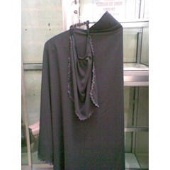 jilbab + cadar karet abu-abu