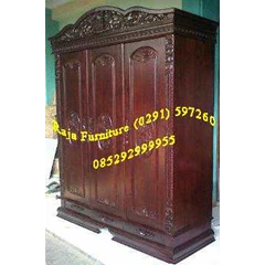 almari pakaian jati rahwana pintu 3