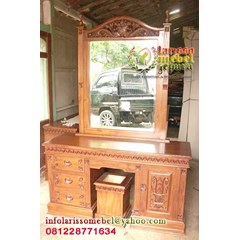 meja rias / tolet jati ukir rahwana 3laci