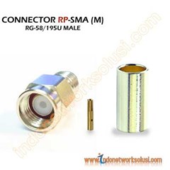 konektor kabel rg58/ rg195 rp-sma m ( male)
