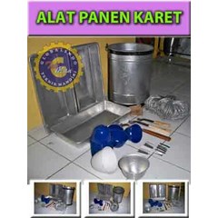 alat panen karet ( mangkok - pisau sadap - asahan - talang getah - ember getah karet)