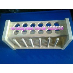 rak tabung reaksi dari kayu dan stainles , ready stok