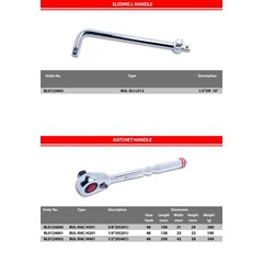 bullocks kunci sock sliding l handle, ratchet handle