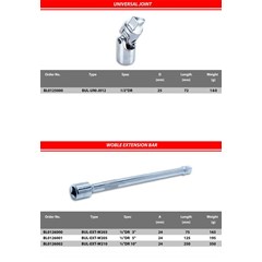 bullocks kunci socket universal joint, wobble extension bar