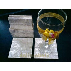 coaster pearly capiz shell