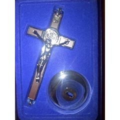 salib logam benedict 12 cm 2 in 1 ( duduk & gantung )