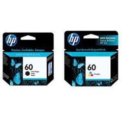 tinta cartridge hp 60 ( black) & hp 60 ( color) asli original ( komputer bintaro, pondok indah, rempoa, ciputat, lebak bulus, pondok pinang, rs fatmawati jakarta selatan)