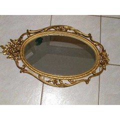 pigura oval ukir teratai