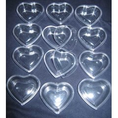 kotak plastik mika hati 4.5 cm x 5 cm x 2 cm