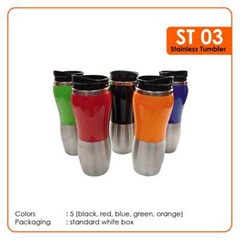 st03 - tumbler/ gelas/ mug stainless promosi/ souvenir/ merchandise/ gift