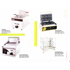 gas fryer - gas lava rock grilld - korean fish pie - warming showcase