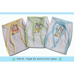 pok-01 : popok bayi zofara bis warna putih sablon - 3pcs
