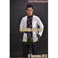 baju koko tasmatas – model oval flamboyant