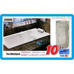bathtub lugano + whirlpool by. chrysolite, diskon 10% dengan bank mandiri