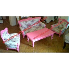 girly kids chair set - dfrik-6, defurnitureindonesia, indonesia furniture, jepara furniture