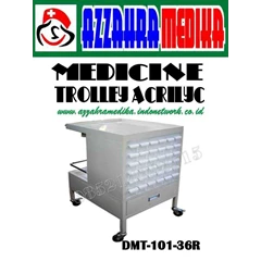 trolley obat-obatan acrylic - medicines trolley acrylic - azzahra medika