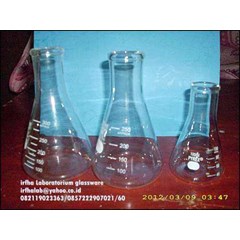 lab glassware, jual flask erlenmeyer with ns, labu flask