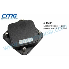 tempat tatakan gelas kulit ( 4 pcs ) , leather coaster ( 4 pcs ) lw24b0054