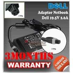 adaptor/ adapter/ charger dell 19.5v 2.6a original/ asli/ genuine/ compatible/ kw1 for/ untuk laptop/ notebook/ netbook/ netbuk dell inspiron series/ dell latitude mini series ( 7.4 * 5.0 mm/ 3 pin)