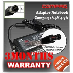 adaptor/ adapter/ charger compaq 18.5v 4.9a original/ asli/ genuine/ compatible/ kw1 for/ untuk laptop/ notebook/ netbook/ netbuk compaq evo series/ compaq presario series ( 4.8 * 1.7 mm/ 7.4 * 5.0 mm/ jarum)