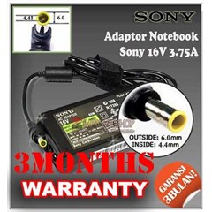adaptor/ adapter/ charger sony 16v 3.75a original/ asli/ genuine/ compatible/ kw1 for/ untuk laptop/ notebook/ netbook/ netbuk sony vaio pcg-505 series/ sony vaio pcg-c1 series/ sony vaio pcg-gr series ( 6.0 * 4.4 mm)