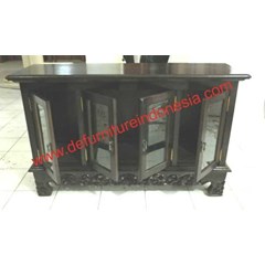 buffet 4 door with glass, indonesia furniture, jepara furniture | defurnitureindonesia dfribu - 18