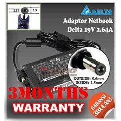 adaptor/ adapter/ charger delta 19v 2.64a original/ asli/ genuine/ compatible/ kw1 for/ untuk laptop/ notebook/ netbook/ netbuk asus series ( 5.5 * 2.5 mm)