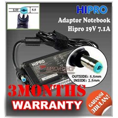 adaptor/ adapter/ charger hipro 19v 7.1a original/ asli/ genuine/ compatible/ kw1 for/ untuk laptop/ notebook/ netbook/ netbuk acer aspire series/ acer extensa series/ acer travelmate series ( 5.5 * 2.5 mm)