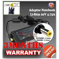 adaptor/ adapter/ charger li-shin/ zyrex 20v 4.75a original/ asli/ genuine/ compatible/ kw1 for/ untuk laptop/ notebook/ netbook/ netbuk zyrex series ( 5.5 * 2.5 mm)