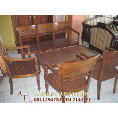 kursi tamu ukir raffles silang 3111