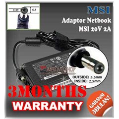 adaptor/ adapter/ charger msi 20v 2a original/ asli/ genuine/ compatible/ kw1 for/ untuk laptop/ notebook/ netbook/ netbuk msi wind series ( 5.5 * 2.5 mm)