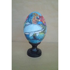 wooden duck egg with 