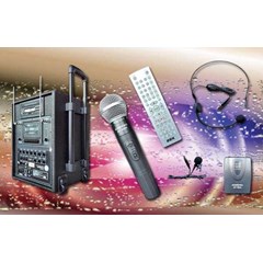 ( b) portable amplifier speaker wireless auderpro ap-909pa ( dvd + usb + kaset)
