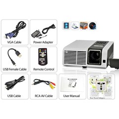 proyektor portable premium, portable dlp projector with vga, av,