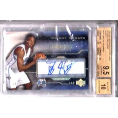dwight howard rc upper deck pro sigs 2004-05 gold signature parallel / 25 bgs 9.5