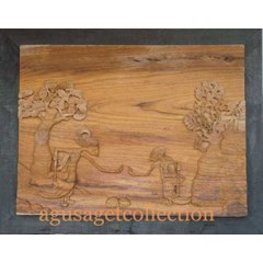 ' ramayana in the shadow' a relief wood carving