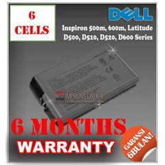 baterai/ batere/ battery dell inspiron 500m, 600m, latitude d500, d505, d510, d520, d600, precision m20 kw1/ compatible/ replacement