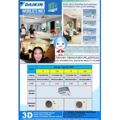 ac cassette daikin multi flow, ac cassette daikin round flow, ac cassette inverter, sky air series r410a