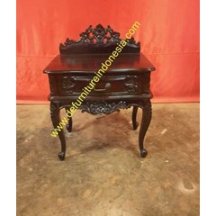 bedside table with carving, classic furniture, antique furniture | defurnitureindonesia dfribt-43