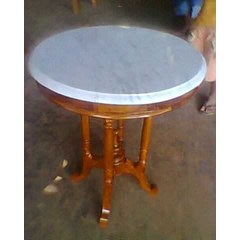 meja lingkar ( top marmer)