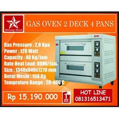 oven gas 2 deck 4 pans