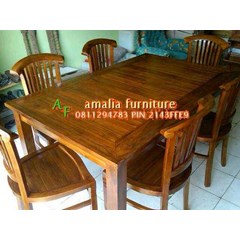 meja makan minimalis haivy 6 kursi