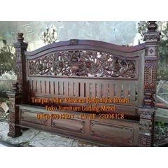 tempat tidur rahwana radja jati dark brown ukuran 180x200 cm